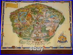 Disneyland 50th Anniversary Souvenir Park Map, New, approx 27 by 39