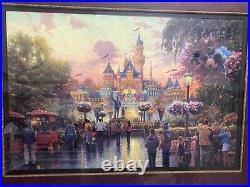Disneyland 50th Anniversary Thomas Kinkade Framed Disney Print 18x27