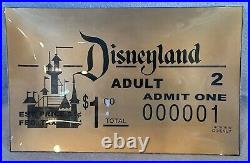 Disneyland 50th DISNEYLAND TICKET No 1 Replica Decorator Plate MIB