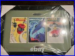Disneyland 50th Tomorrowland attraction posters framed pin set Rare Sealed
