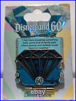Disneyland 60Th Anniversary Celebration Blue Diamond LE 3000 Pin #1 in series