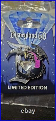 Disneyland 60th Anniversary Diamond D Maleficent/Dragon Pin LE 3000