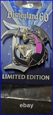 Disneyland 60th Anniversary Diamond D Maleficent/Dragon Pin LE 3000