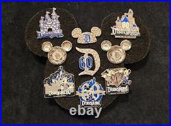 Disneyland 60th Anniversary Diamond Pins withPin Board