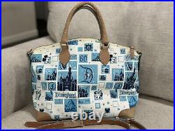 Disneyland 60th Anniversary Dooney & Bourke Crossbody Satchel Purse Handbag Blue