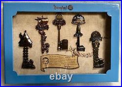 Disneyland 60th Anniversary Keys To The Kingdom Box Pin Set LE 750 5 Pins 2015