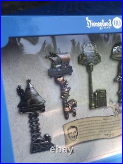 Disneyland 60th Anniversary Keys To The Kingdom Box Pin Set LE 750 5 Pins 2015