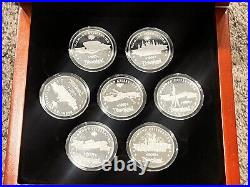 Disneyland 60th Anniversary Silver Plated Medallions Box Set of 7 LE 1955