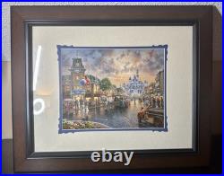 Disneyland 60th Anniversary Thomas Kinkade Matted Lithograph Print 14x18 Disney