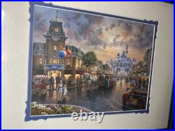 Disneyland 60th Anniversary Thomas Kinkade Matted Lithograph Print 14x18 Disney