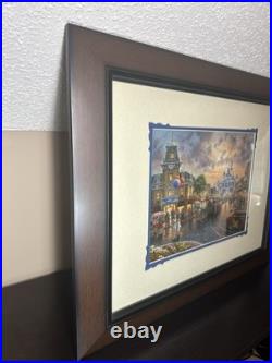 Disneyland 60th Anniversary Thomas Kinkade Matted Lithograph Print 14x18 Disney