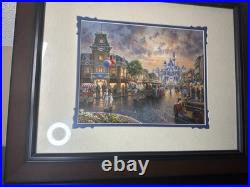 Disneyland 60th Anniversary Thomas Kinkade Matted Lithograph Print 14x18 Disney
