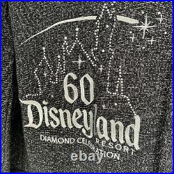Disneyland 60th Diamond Anniversary Metallic Black Sparkle Hoodie Disney Size XL