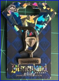 Disneyland 60th anniversary Diamond Celebration Mickey Pin Lot 11 Pins & Lanyard