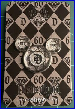 Disneyland 60th anniversary Diamond Celebration Mickey Pin Lot 11 Pins & Lanyard
