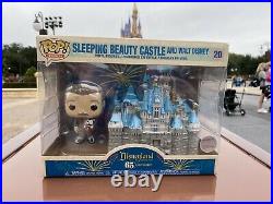 Disneyland 65th Anniversary Funko Pop Walt Disney & Sleeping Beauty Castle New