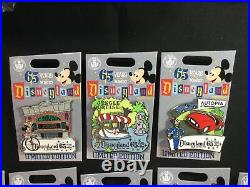 Disneyland 65th Anniversary LE 2000 Pins Disney Attractions Complete 13 Pin Set