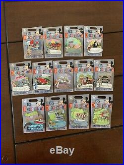 Disneyland 65th Anniversary- Set Of 13 attraction Limited Edition pins LE 2000