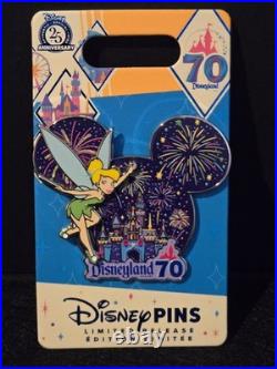 Disneyland 70th Anniversary 3 PIN SET Mickey & Minnie LE 2000 & Tinkerbell
