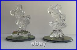 Disneyland 70th Anniversary Arribas Brothers Mickey & Minnie Mouse Crystal Glass