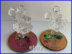 Disneyland 70th Anniversary Arribas Brothers Mickey & Minnie Mouse Crystal Glass