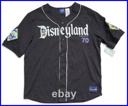 Disneyland 70th Anniversary Baseball Jersey Mickey Friends Black Adult Size L