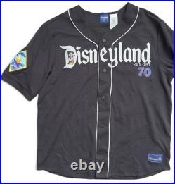 Disneyland 70th Anniversary Baseball Jersey Mickey Friends Black Adult Size L