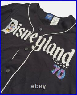 Disneyland 70th Anniversary Baseball Jersey Mickey Friends Black Adult Size L