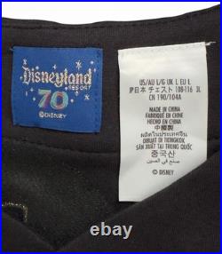 Disneyland 70th Anniversary Baseball Jersey Mickey Friends Black Adult Size L