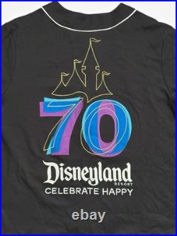 Disneyland 70th Anniversary Baseball Jersey Mickey Friends Black Adult Size L