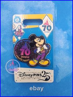 Disneyland 70th Anniversary Cast Member Exclusive Limited Edition Pin Set Of 3
