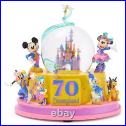 Disneyland 70th Anniversary Castle Snow Globe Mickey & Friends 2025 NEW