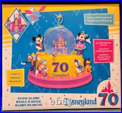 Disneyland 70th Anniversary Castle Snow Globe Mickey & Friends 2025 NEW Disneyland 70th Anniversary Castle Snow Globe Mickey & Friends 2025 NEW