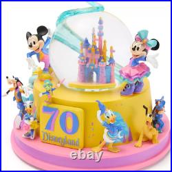Disneyland 70th Anniversary Castle Snow Globe Mickey & Friends 2025 NEW