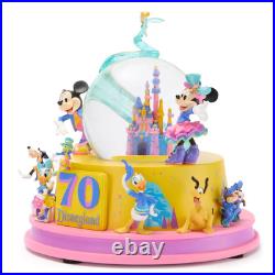 Disneyland 70th Anniversary Castle Snow Globe Mickey & Friends 2025 NEW