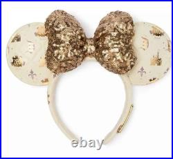 Disneyland 70th Anniversary Celebration Gold Castle Sequin Ears NWT SEALED
