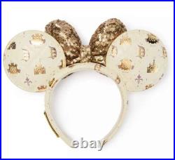 Disneyland 70th Anniversary Celebration Gold Castle Sequin Ears NWT SEALED