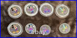 Disneyland 70th Anniversary Colored Coins Set Of 4 Coin / Medallions VALTED