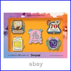 Disneyland 70th Anniversary Destinations Pin Set Limited Edition D23-Exclusive