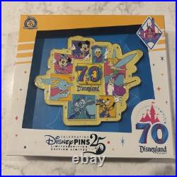 Disneyland 70th Anniversary Jumbo Pin Mickey & Friends LE 1000 NEW IN HAND