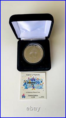 Disneyland 70th Anniversary Limited Edition Platinum Plated Coin #0190/1,350 Disneyland 70th Anniversary Limited Edition Platinum Plated Coin #0190/1,350