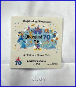 Disneyland 70th Anniversary Limited Edition Platinum Plated Coin #0703/1,350