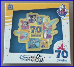 Disneyland 70th Anniversary Mickey & Friends Jumbo Pin Limited Edition 1000 NEW