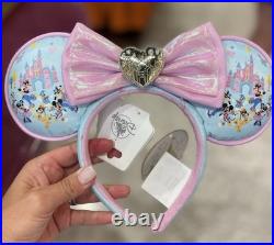 Disneyland 70th Anniversary Minnie Ears Headband Pink Bow Stoney Clover Lane NWT