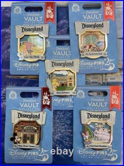 Disneyland 70th Anniversary Opening Day Attraction LE Vault Collection 5 Pin Set