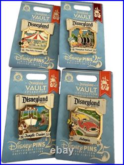 Disneyland 70th Anniversary Opening Day Attraction LE Vault Collection Pin Set