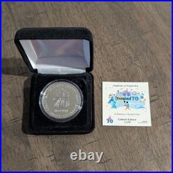 Disneyland 70th Anniversary Platinum Plated Coin LE #0247 of 1,350 Disney