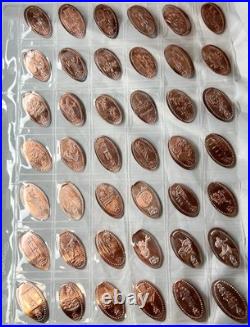 Disneyland 70th Anniversary Pressed Penny Collection of 93 Pennies & Album Pages