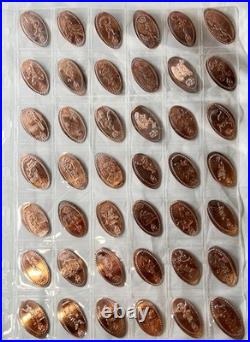 Disneyland 70th Anniversary Pressed Penny Collection of 93 Pennies & Album Pages