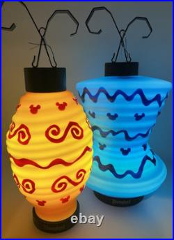 Disneyland 70th Anniversary Tabletop Lantern Lamp Vault Collection 1 Blue Lamp